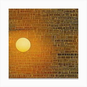 Sun glow over black bricks Canvas Print