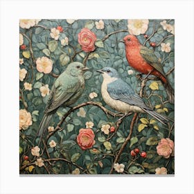 Birds On A Branch Canvas Print