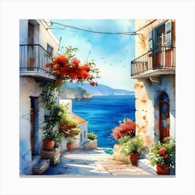 Greece Painting Canvas Print