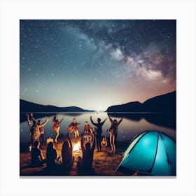 Camping Under The Stars 4 Canvas Print