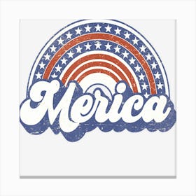 Hot Trend Merica Usa Rainbow America Retro Men Women Canvas Print