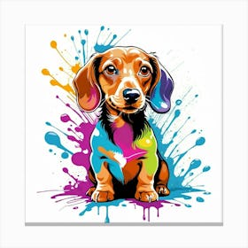 Graffiti dachshund 2 Canvas Print