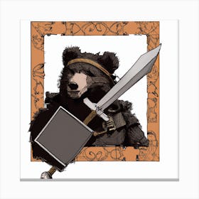 Bear With Sword 1 Canvas Print