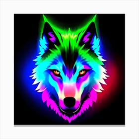 Neon Wolf, Neon Wolf Art, Neon Wolf Art, Neon Wolf, Neon Wolf Canvas Print