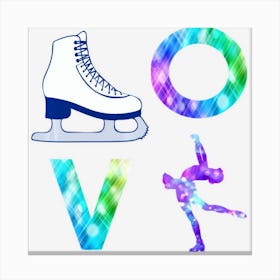 Love Figure Skating Ice Skater Girls Canvas Print