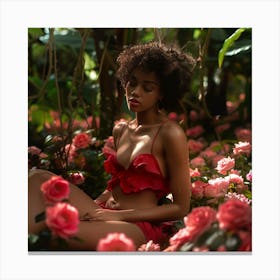 Beauty on a Bed of Roses Canvas Print