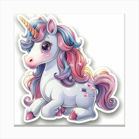 Unicorn Sticker 100 Canvas Print