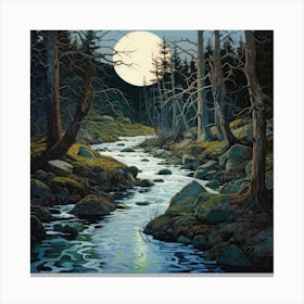 Moonlight River Canvas Print