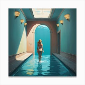 Default A Quick Dip Hallway Art Print 3 Canvas Print