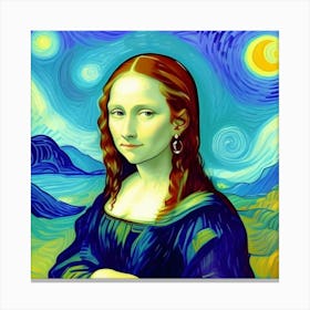 Mona Lisa's Youthful Portrait A New Vision Canvas Print