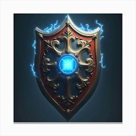 Runic Shield Glowing With Magical Energy In Battle 1 Canvas Print