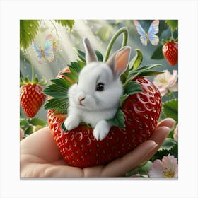 Strawberry Bunny 3 Canvas Print