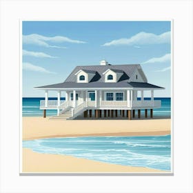Beach House Art Print (4) Canvas Print