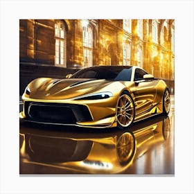 Golden Sports Car 17 Canvas Print