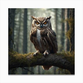 Owl In The Forest 143 Canvas Print