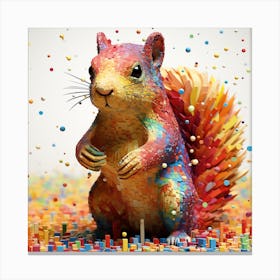 Squirrel In A Colorful World Canvas Print