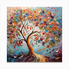 "The Melodic Tree: This painting embodies the convergence of art, nature, and music in a unique artistic experience. 3 Canvas Print