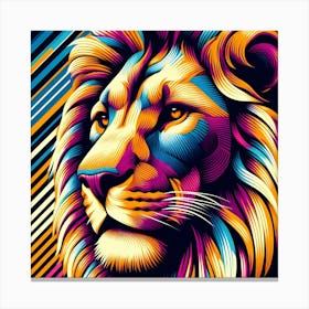 Colorful Lion Head 1 Canvas Print