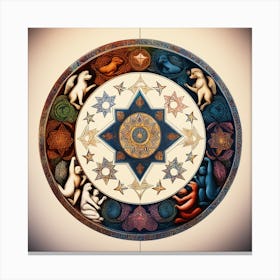 In A Circle Of Unity, Hands Hold Symbols Of Diverse Faiths 4 Canvas Print