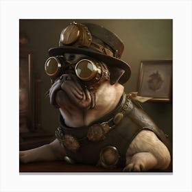 Steampunk Pug 1 Canvas Print