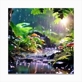 Waterfall In The Forest Canvas Print