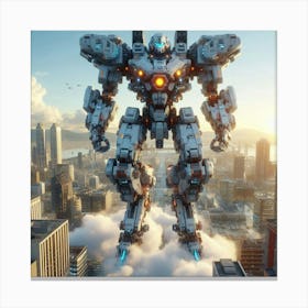 Giant Robot In The Sky Canvas Print