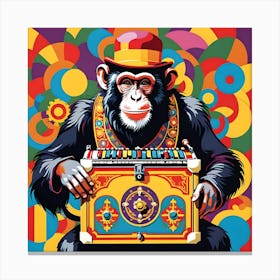 CIRCUS MONKEY ORGAN GRINDER Canvas Print