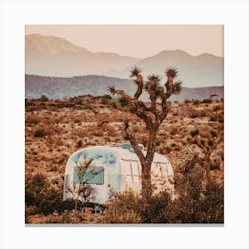 Airstream Camper In Desert Canvas Print
