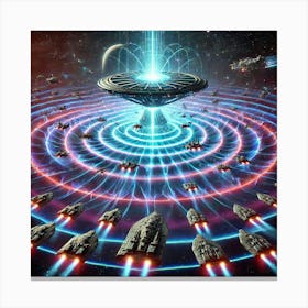 A Futuristic Sci Fi Scene Illustrating The Harmoni Canvas Print