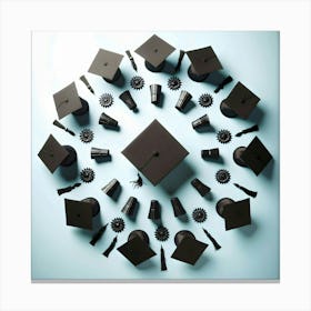 Graduation Hats Canvas Print