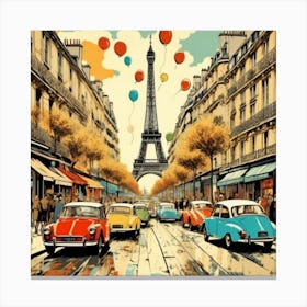 Paris Street Scene Canvas Print