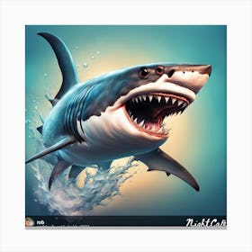 Shark In The Water Canvas Print