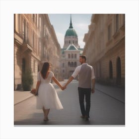 Couple In Budapest Canvas Print