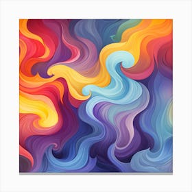 Abstract Colorful Wavy Background Canvas Print