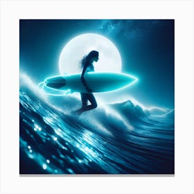 Surfer Girl The Moonlight Canvas Print