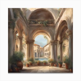 Courtyard Of Venice Canvas Print