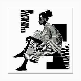 Black And White Portrait Of A Woman 6 Canvas Print