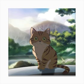 Cat In A Car Canvas Print