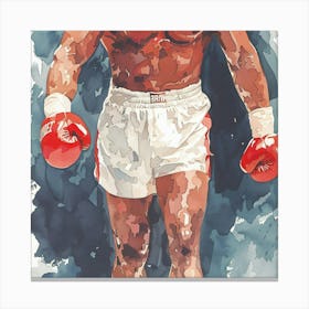 The Boxer in the Ring with Red Boxing Gloves Canvas Print