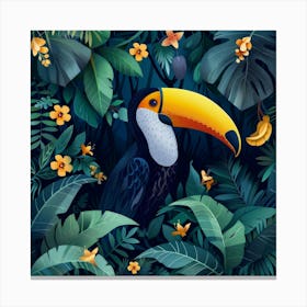 Toucan In The Jungle 10 Canvas Print