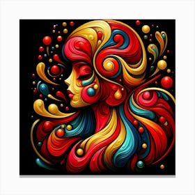 Colorful Psychedelic Woman Canvas Print