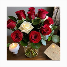 Valentine'S Day Roses Canvas Print