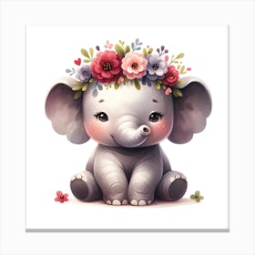 Cute Elephant Baby Canvas Print