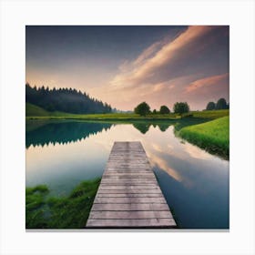 Pier In The Water Canvas Print