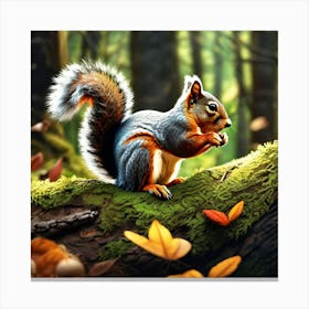 Squirrel In The Forest 427 Canvas Print