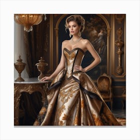 Victorian Wedding Dress 2 Canvas Print