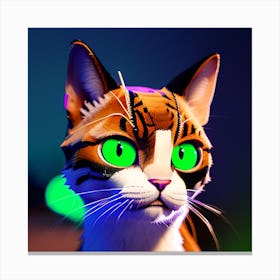 Cat With Green Eyes Canvas Print