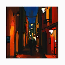 Alleyway At Night Canvas Print