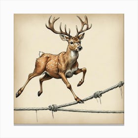 Deer Jumping Rope 6 Canvas Print