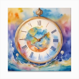 Clock Of The Ocean Canvas Print